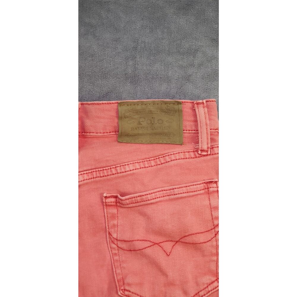 Polo Ralph Lauren Boys Sz 12 Red Sullivan Slim Fit Raw Edge Denim Shorts C23-44 - Picture 9 of 10